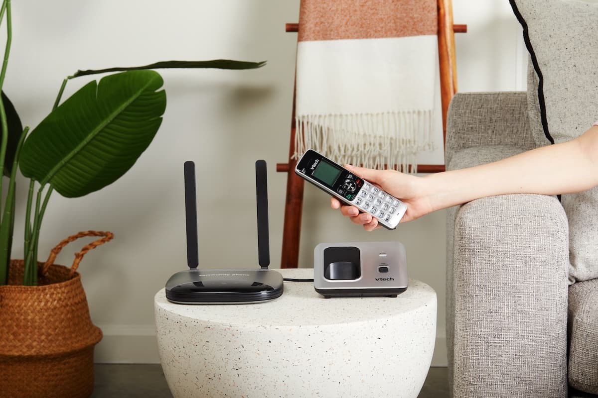 Living room with Community Phone Base