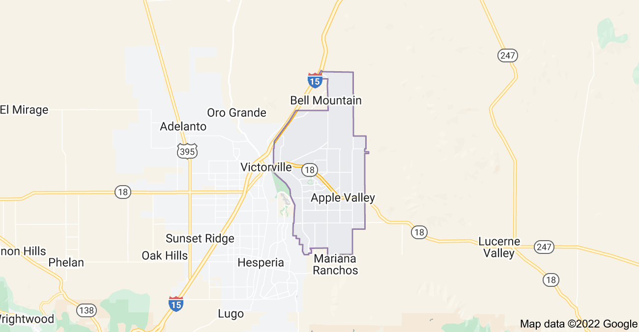 Map of Apple Valley, CA
