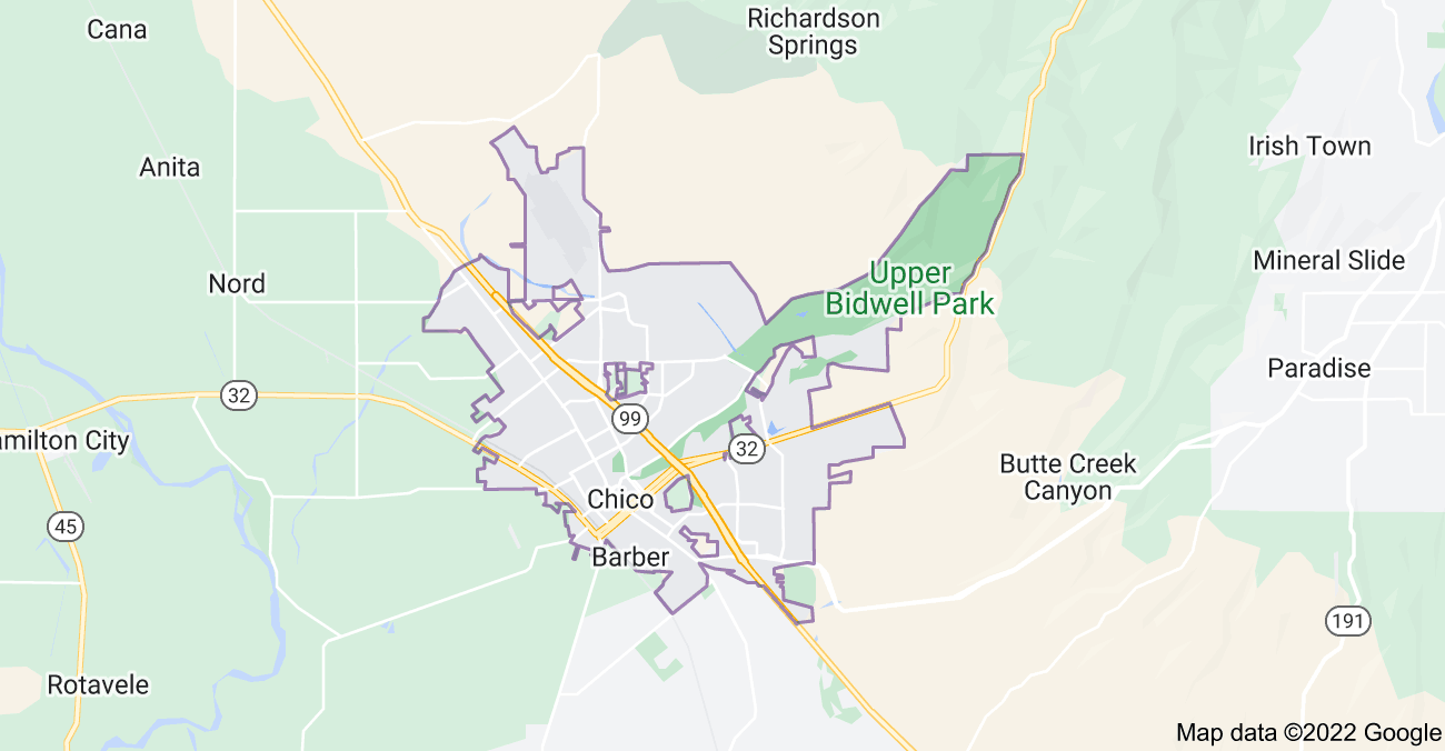 Map of Chico, CA