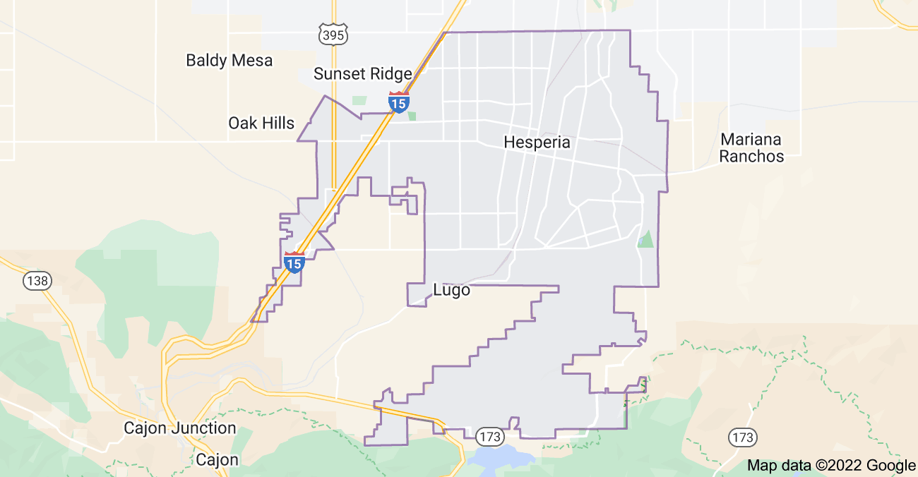 Map of Hesperia, CA