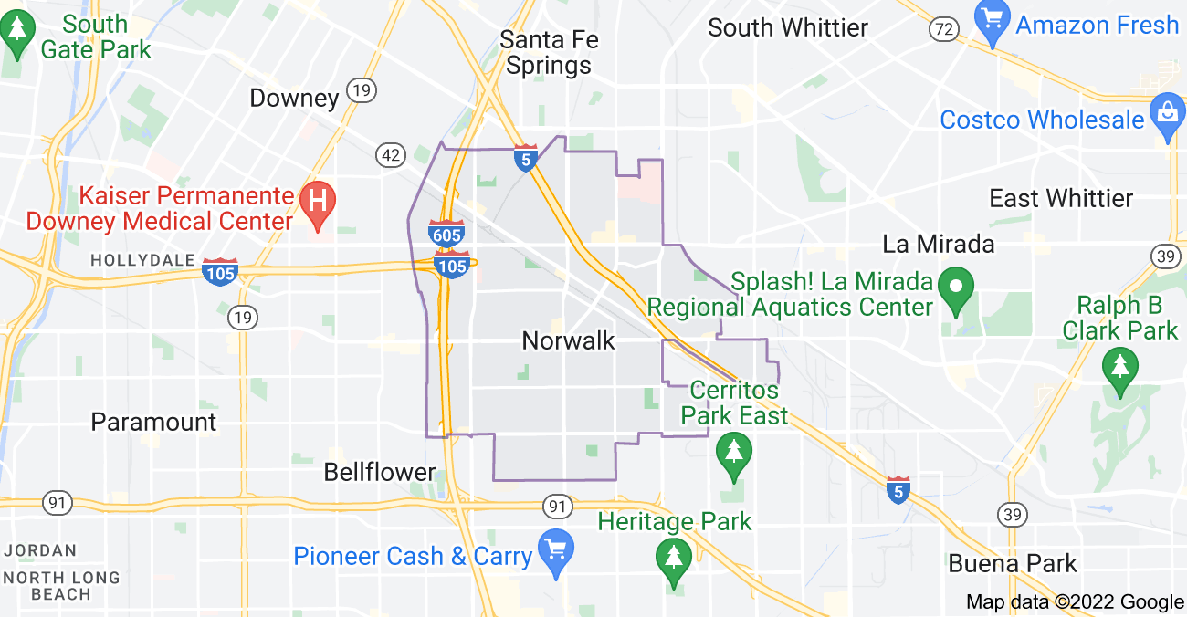 Map of Norwalk, CA