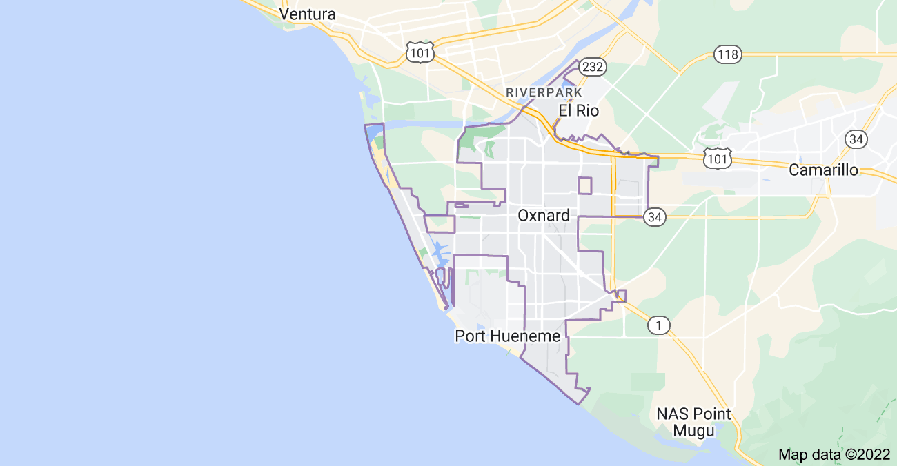 Map of Oxnard, CA