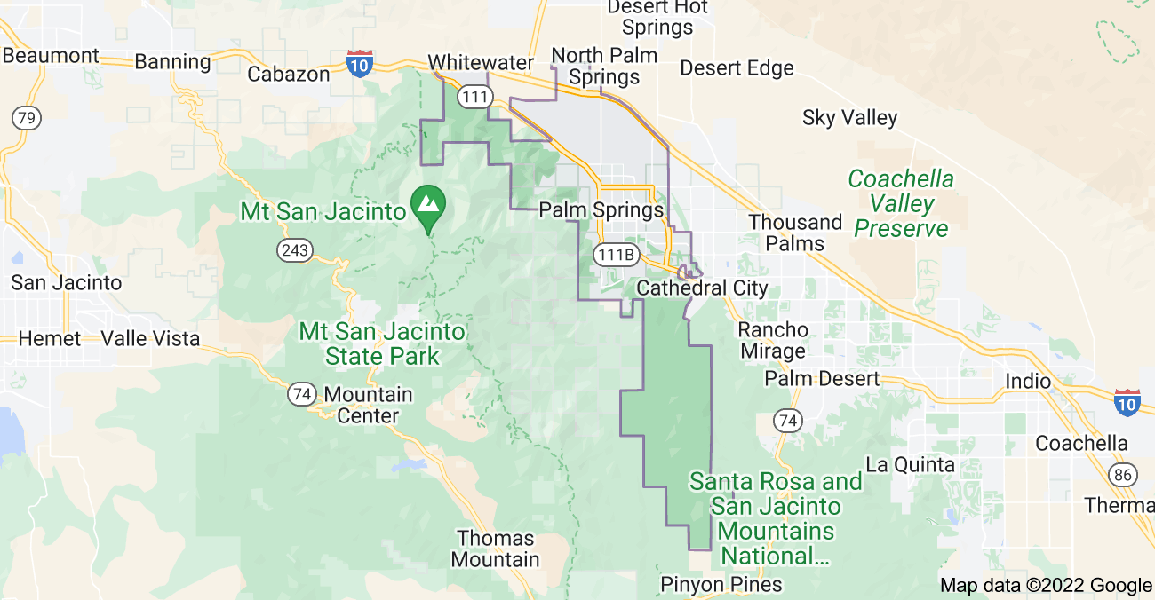 Map of Palm Springs, CA