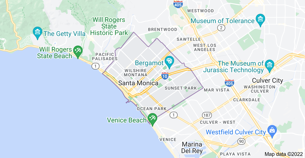 Map of Santa Monica, CA