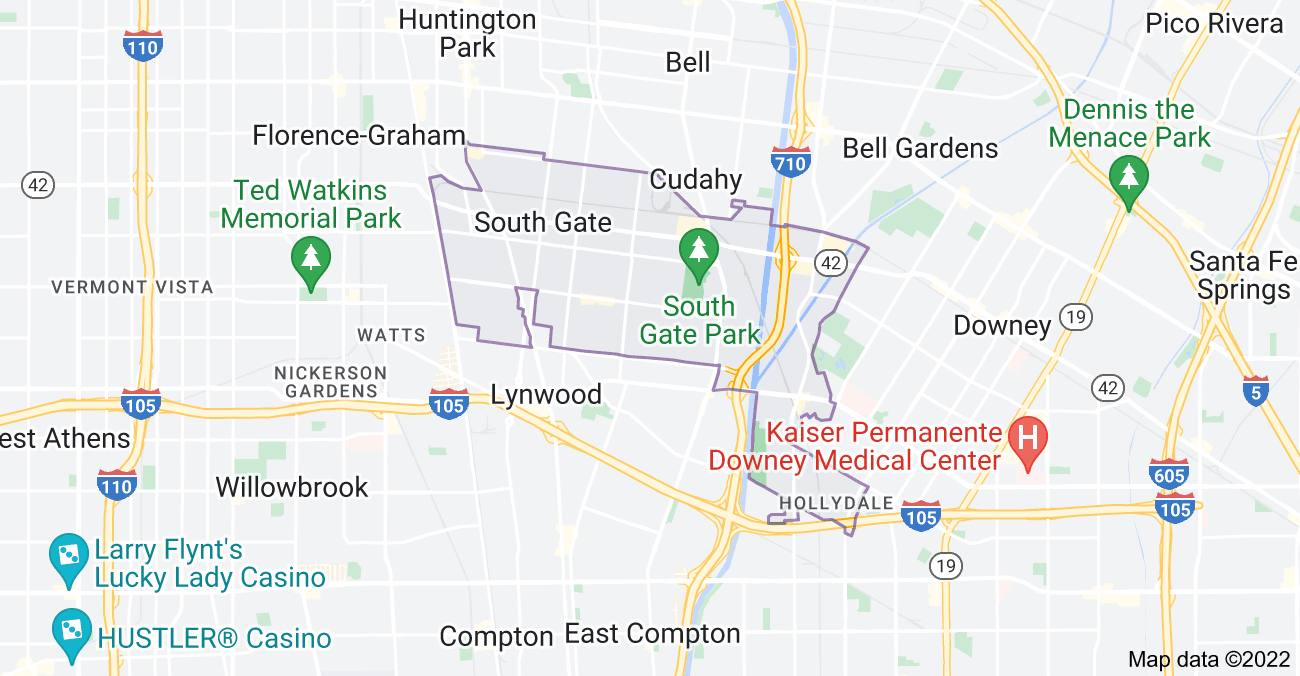 Map of South Gate, CA