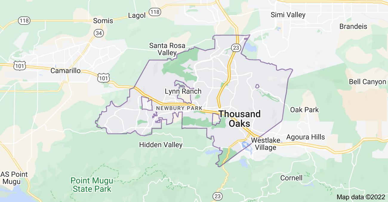 Map of Thousand Oaks, CA