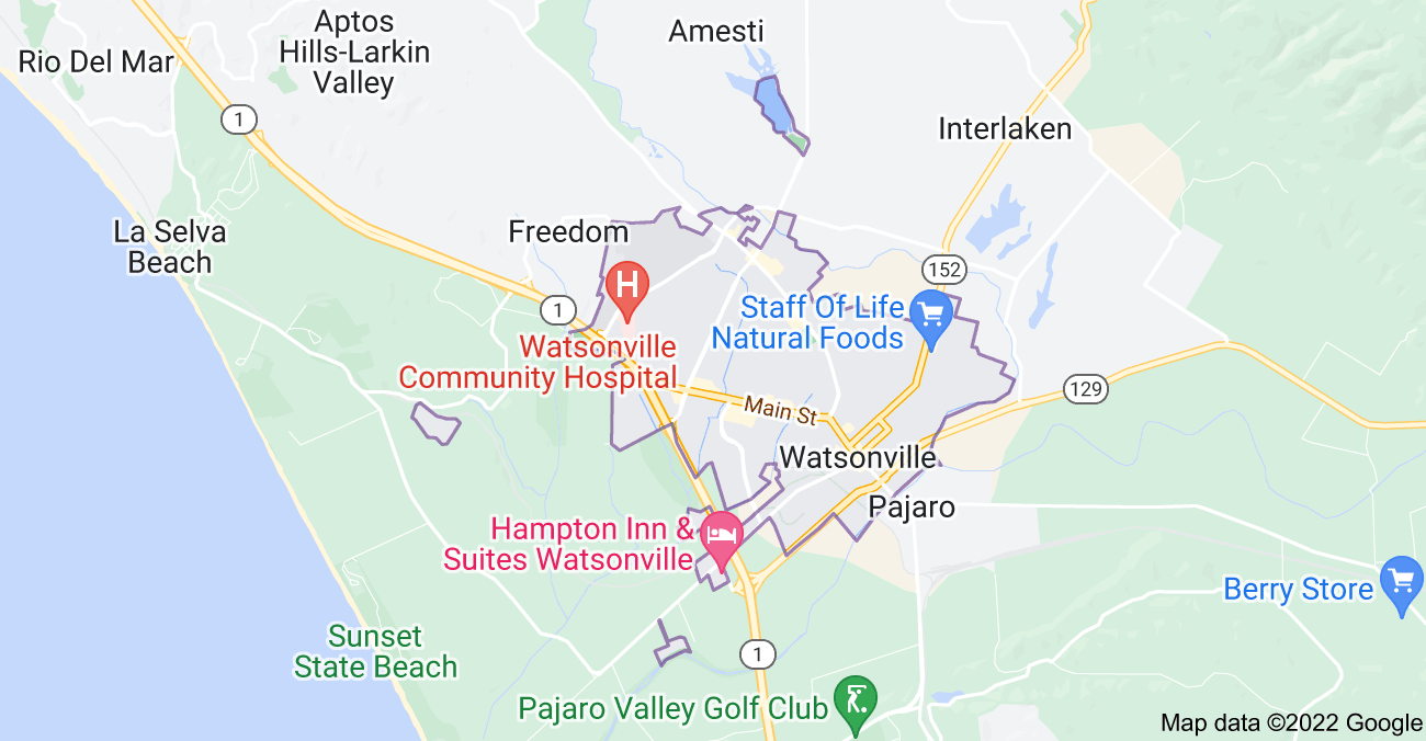 Map of Watsonville, CA