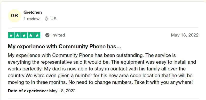 Image of Community Phone 5-star review